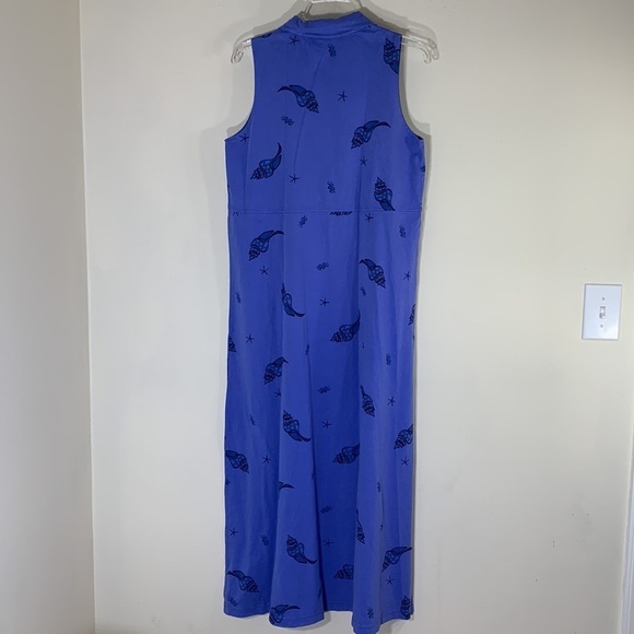 NWT. Zip Code Medium Cotton Sea Shell Print Maxi Dress. - Picture 6 of 8